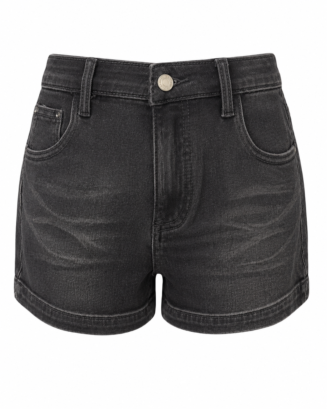 STRETCH DENIM SHORTS WITH WAIST SCARF