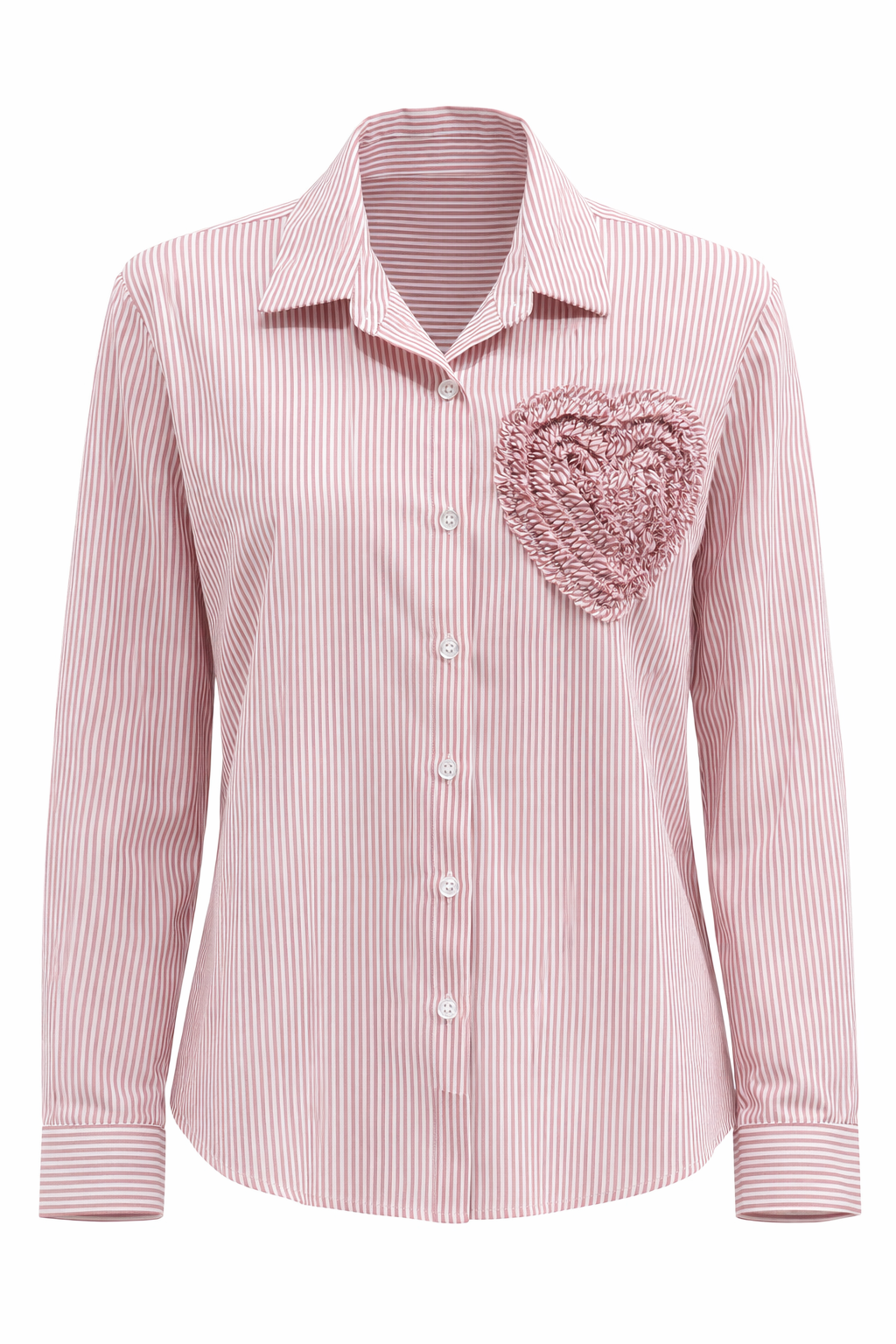 HEART DETAIL STRIPED SHIRT