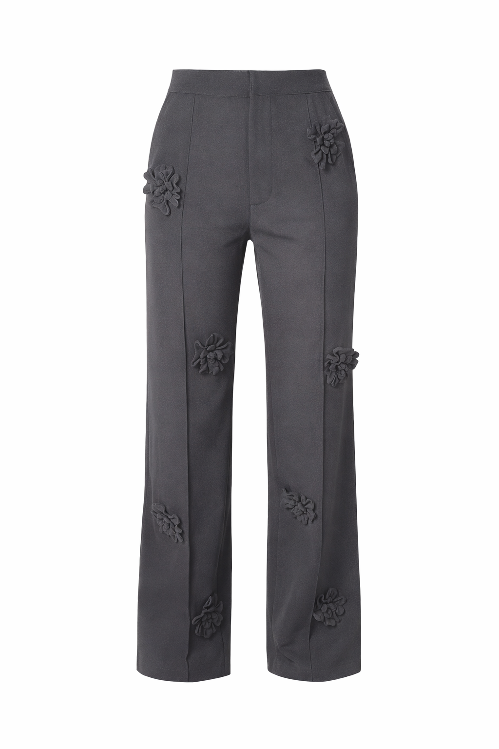 3D FLORAL DETAIL WIDE-LEG PANT