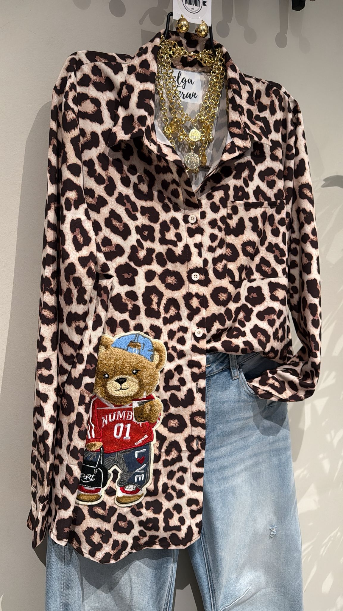 ANIMAL PRINT & BEAR SHIRT