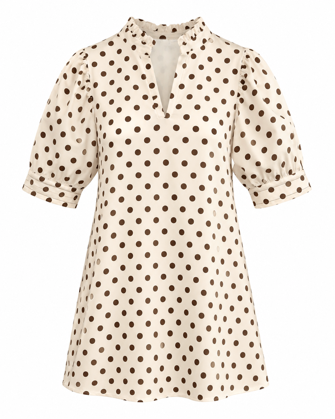 POLKA DOT PUFF SLEEVE DRESS