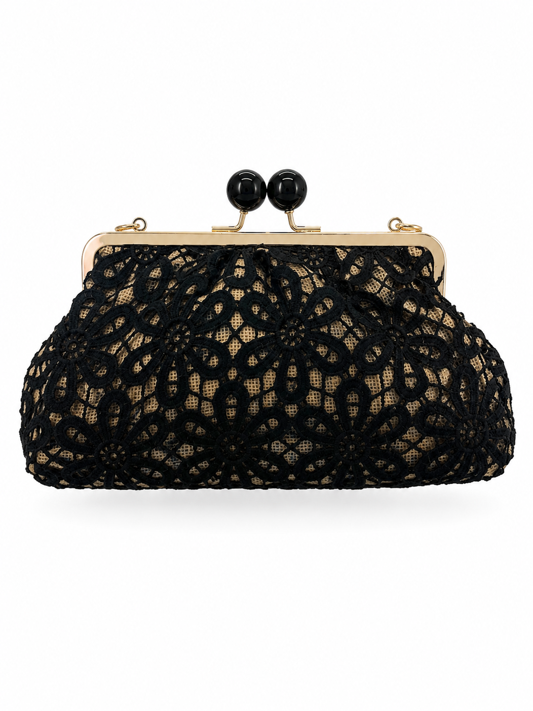 FLORAL LACE PEARL CLUTCH