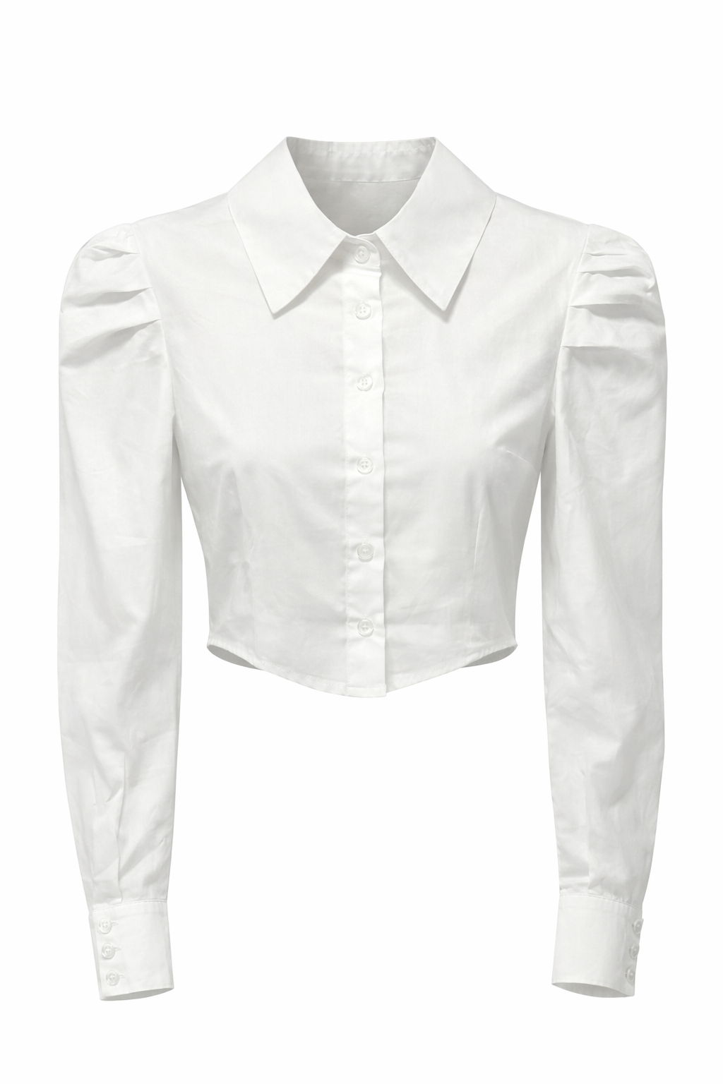 WHITE PUFF SLEEVE SHIRT