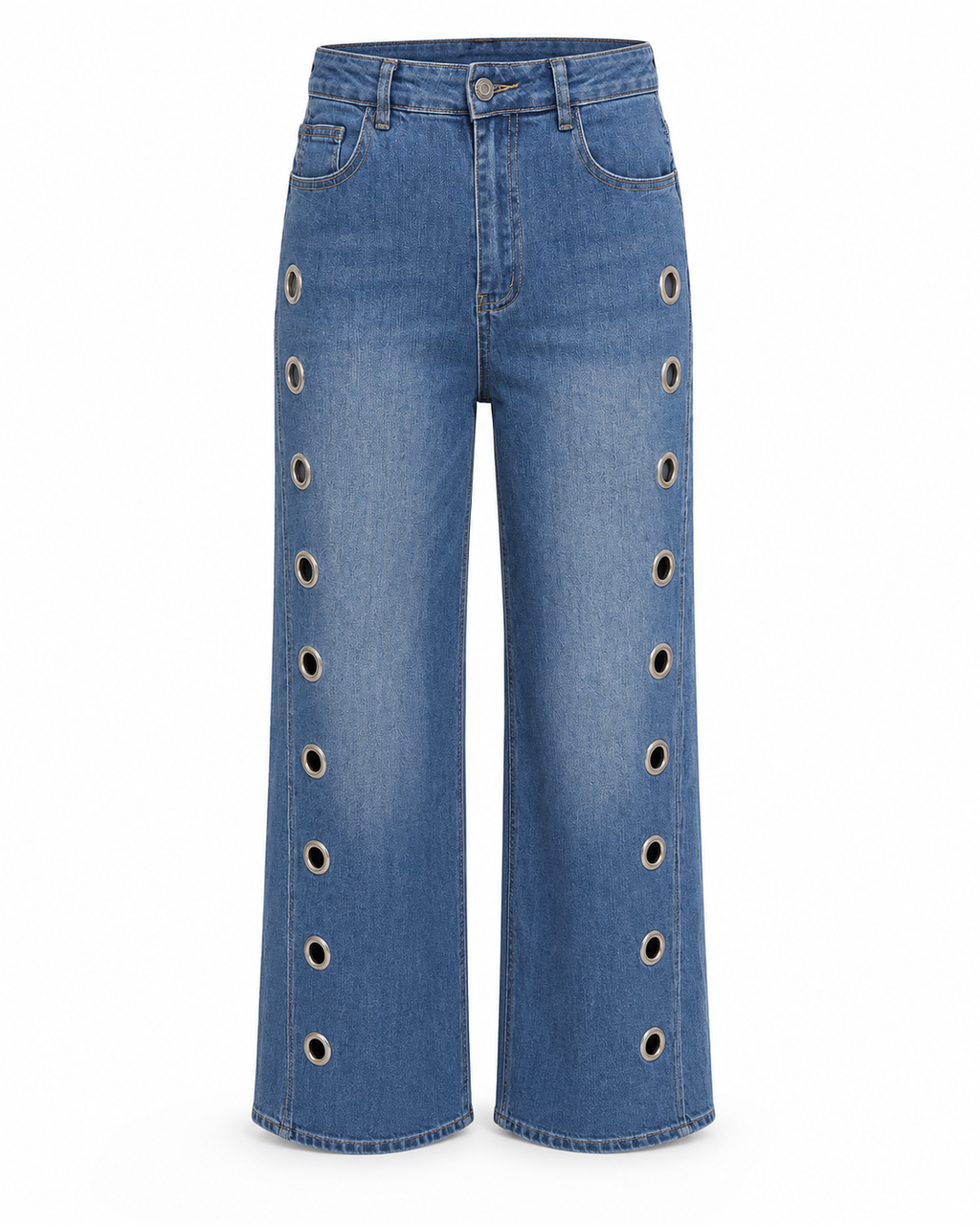 EYELET WIDE LEG JEANS