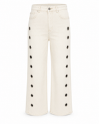 EYELET WIDE LEG JEANS