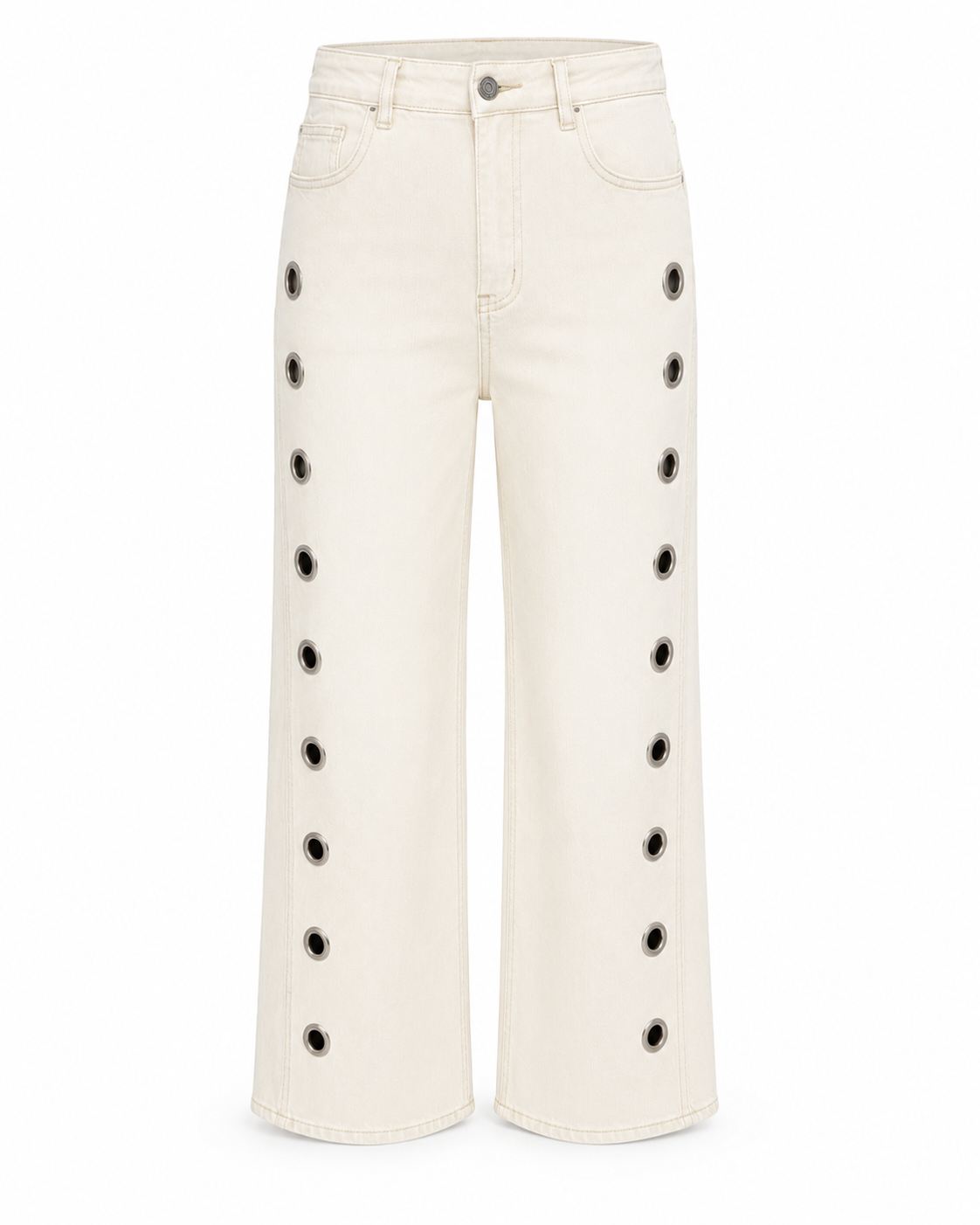EYELET WIDE LEG JEANS