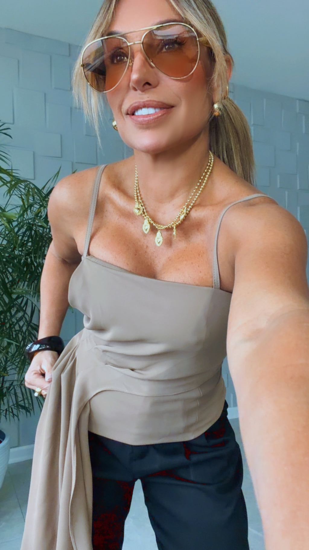 ASYMMETRICAL DRAPE TOP