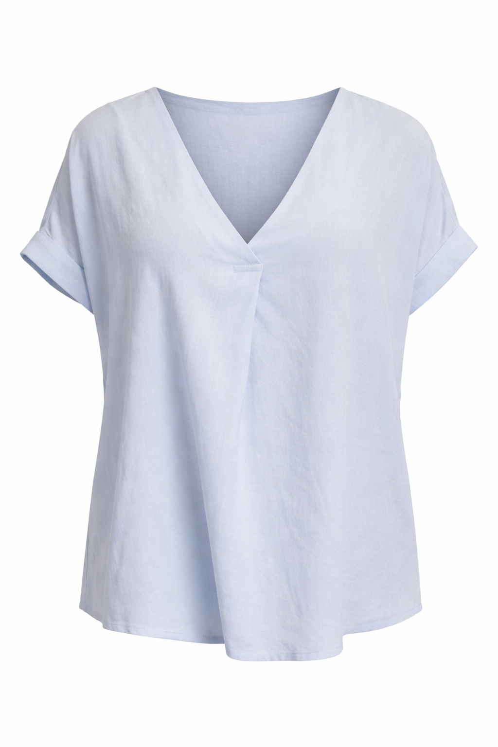 LIGHT BLUE V-NECK BLOUSE