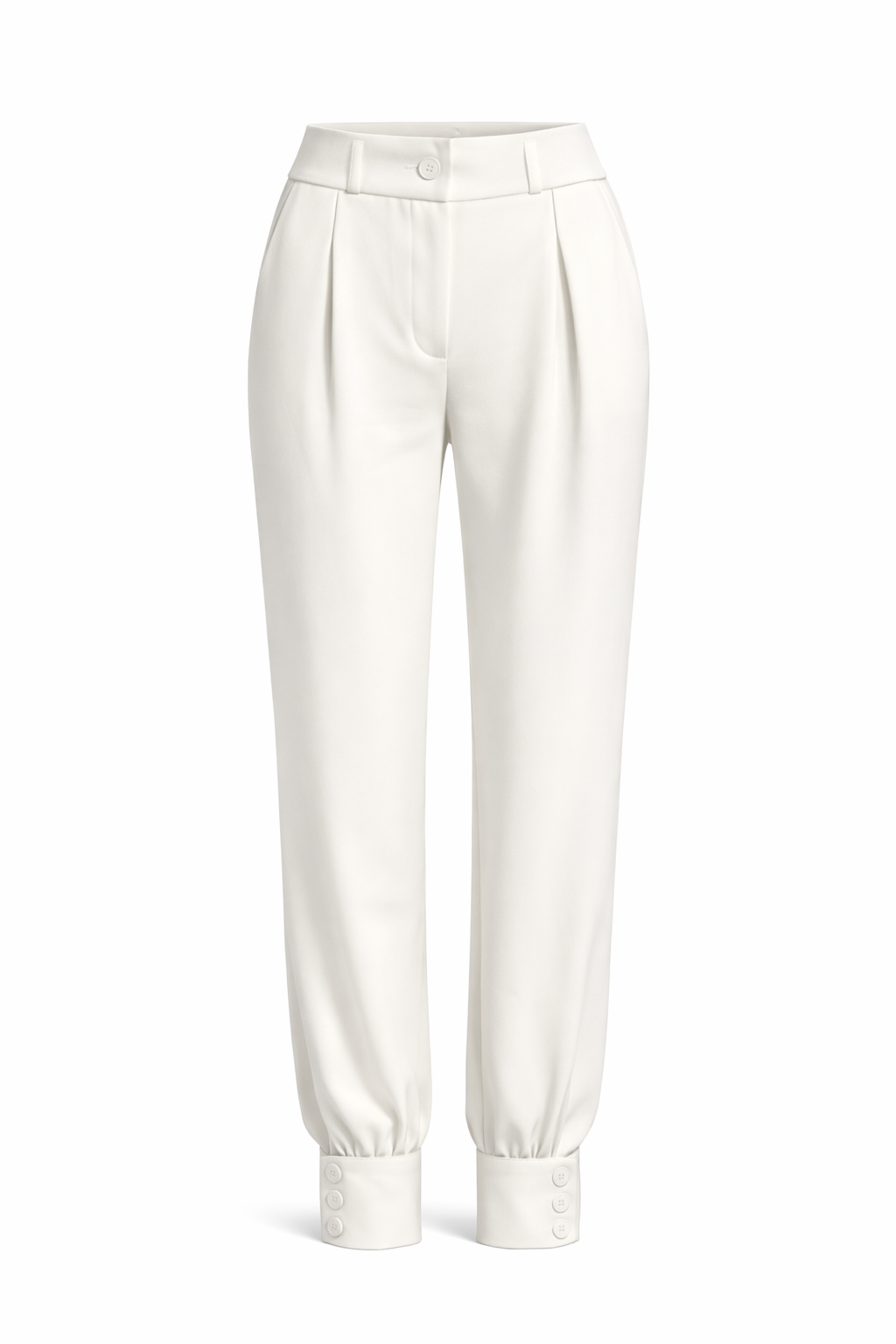 WHITE ALADDIN BUTTON-CUFF PANT
