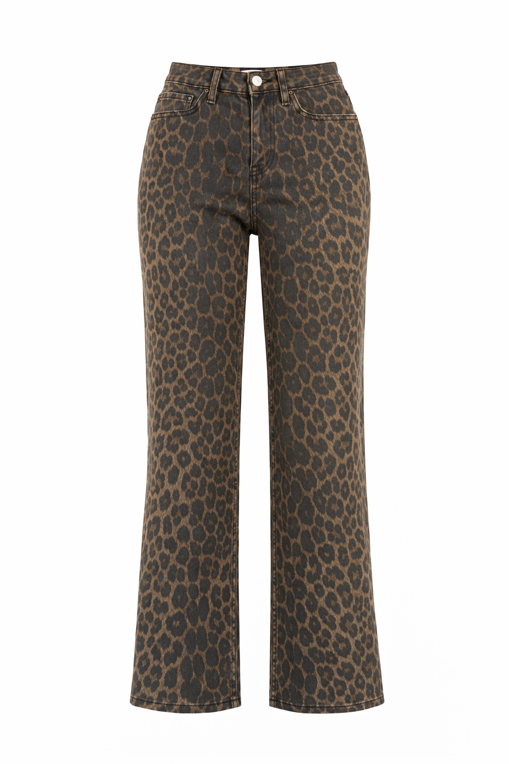 LEOPARD STRETCH DENIM JEANS