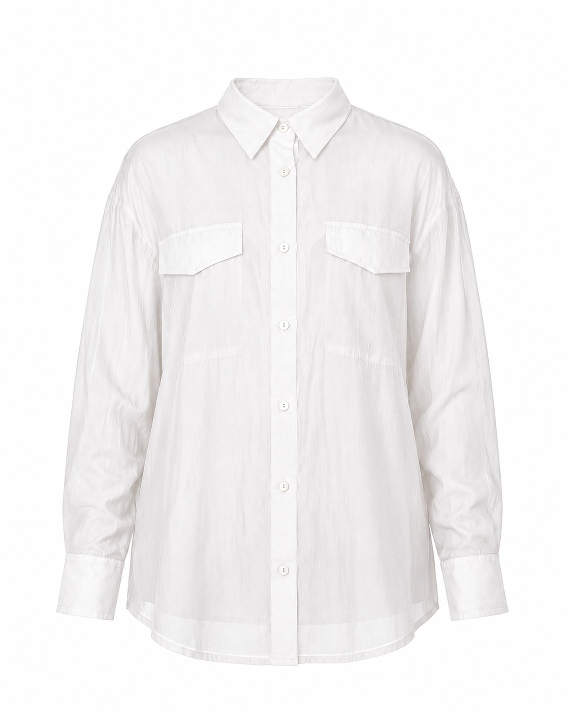 SHEER UTILITY BUTTON-UP SHIRT