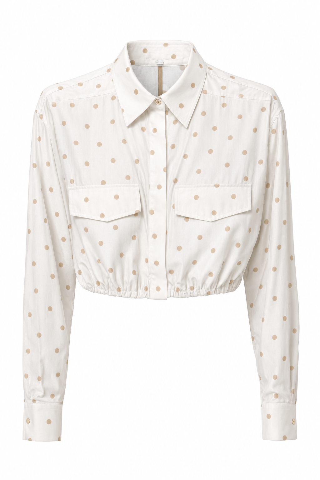 POLKA DOT CROPPED BUTTON-UP SHIRT