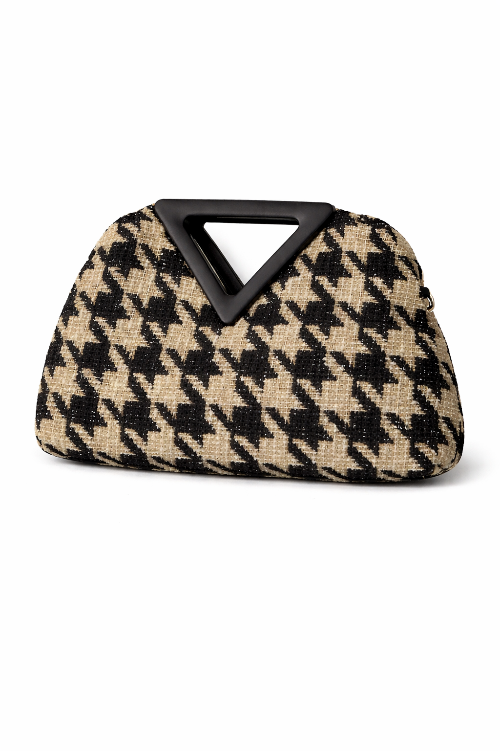 TWEED HOUNDSTOOTH TRIANGLE CLUTCH
