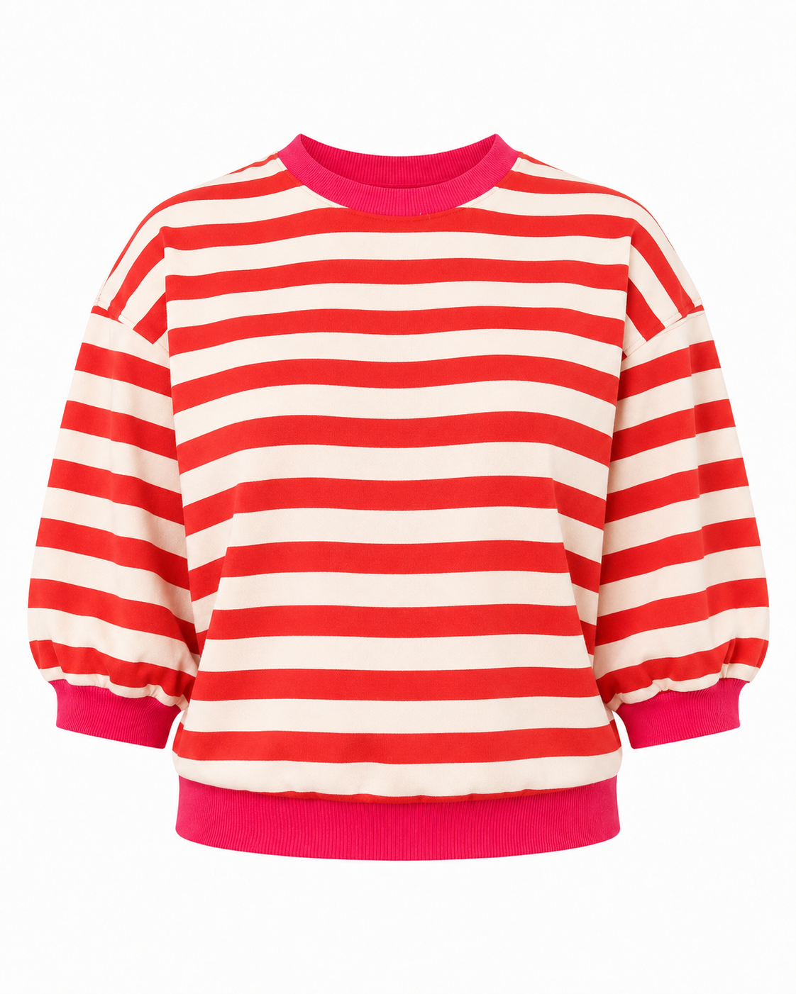 STRIPED PUFF SLEEVE TOP