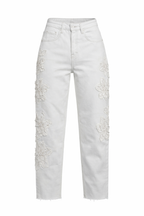 FLORAL LACE BARREL JEAN