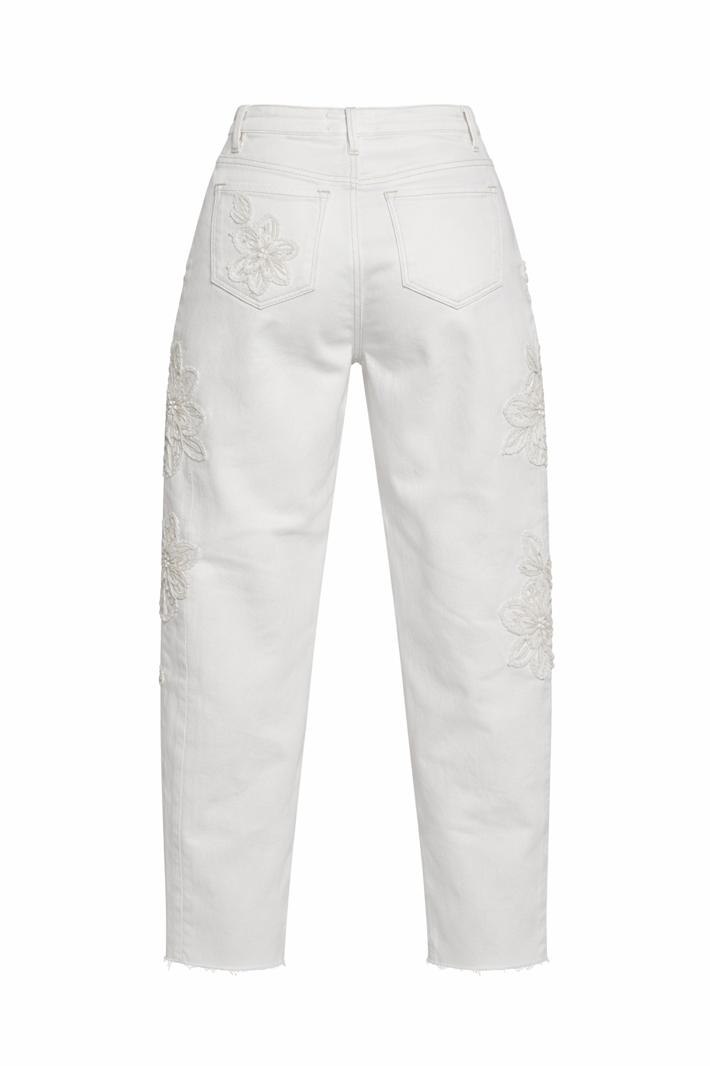 FLORAL LACE BARREL JEAN