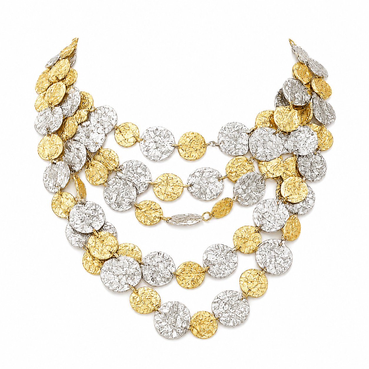 TWO-TONE COIN STATEMENT NECKLACE