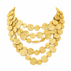 TWO-TONE COIN STATEMENT NECKLACE