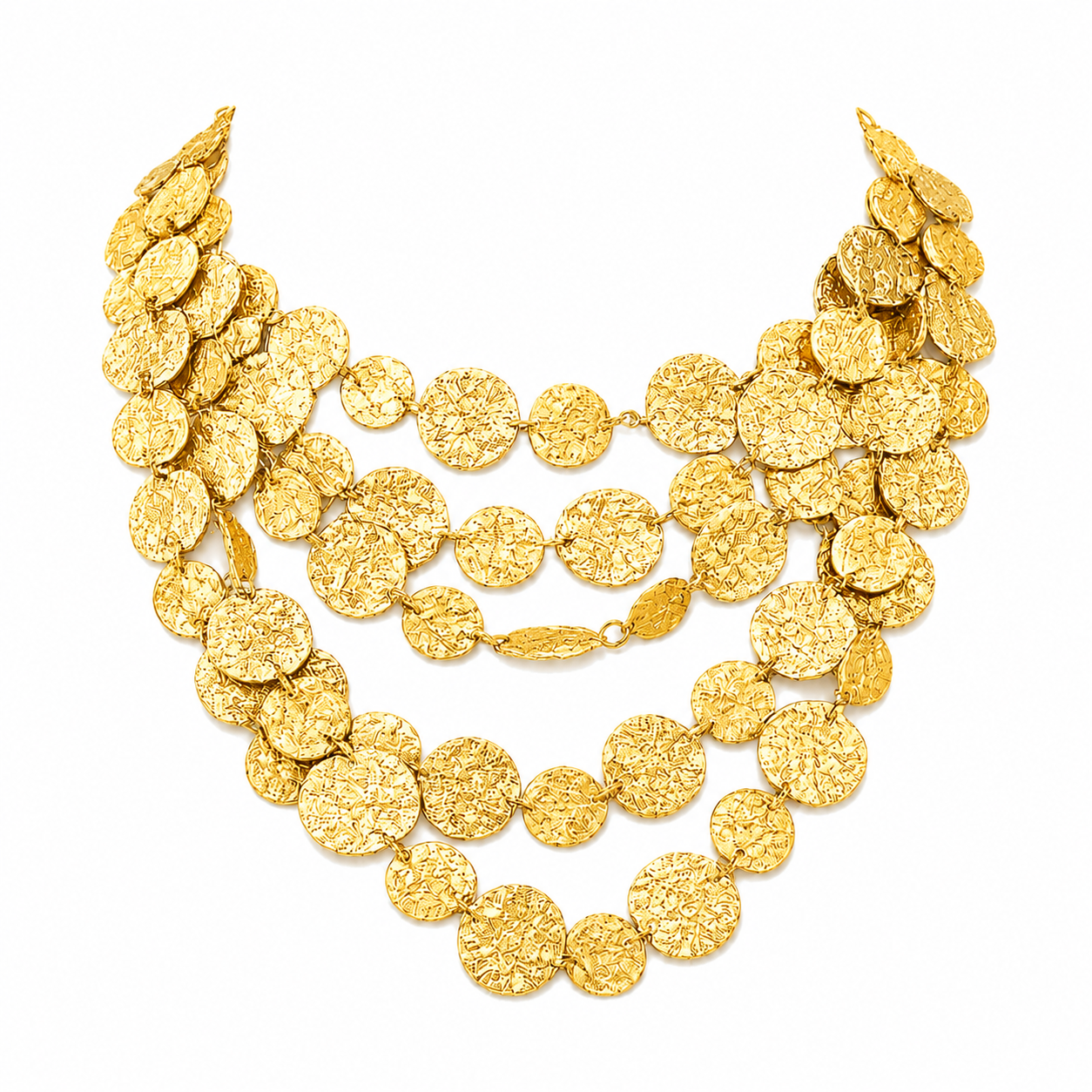 TWO-TONE COIN STATEMENT NECKLACE
