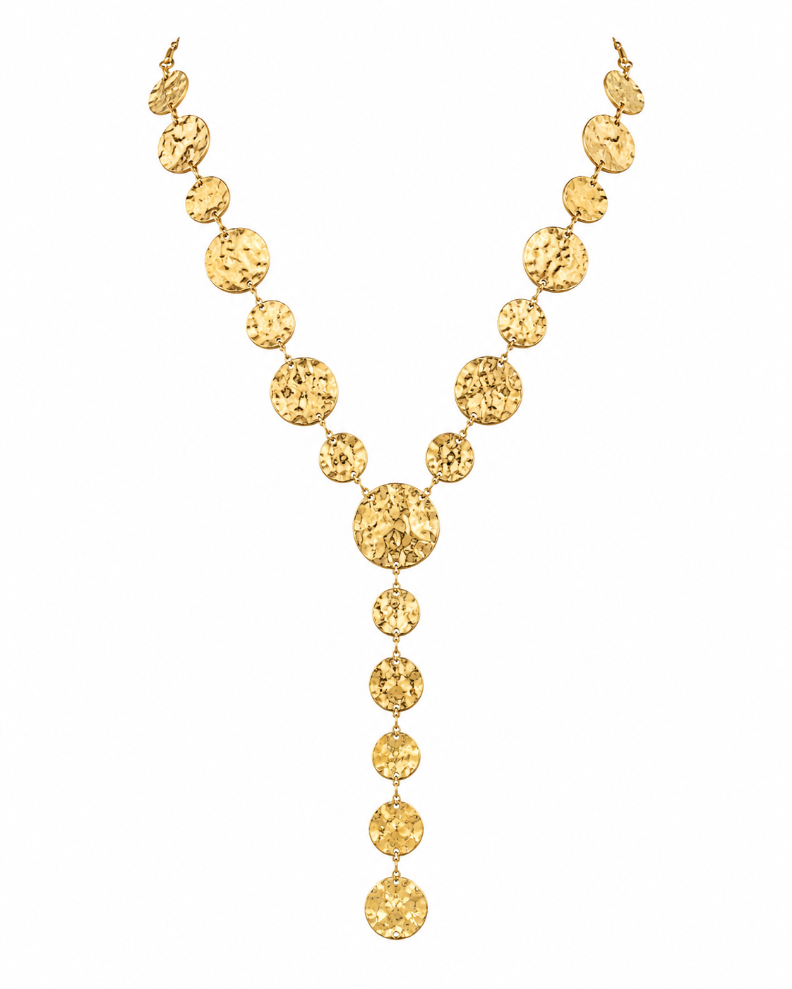 HAMMERED COIN LARIAT NECKLACE