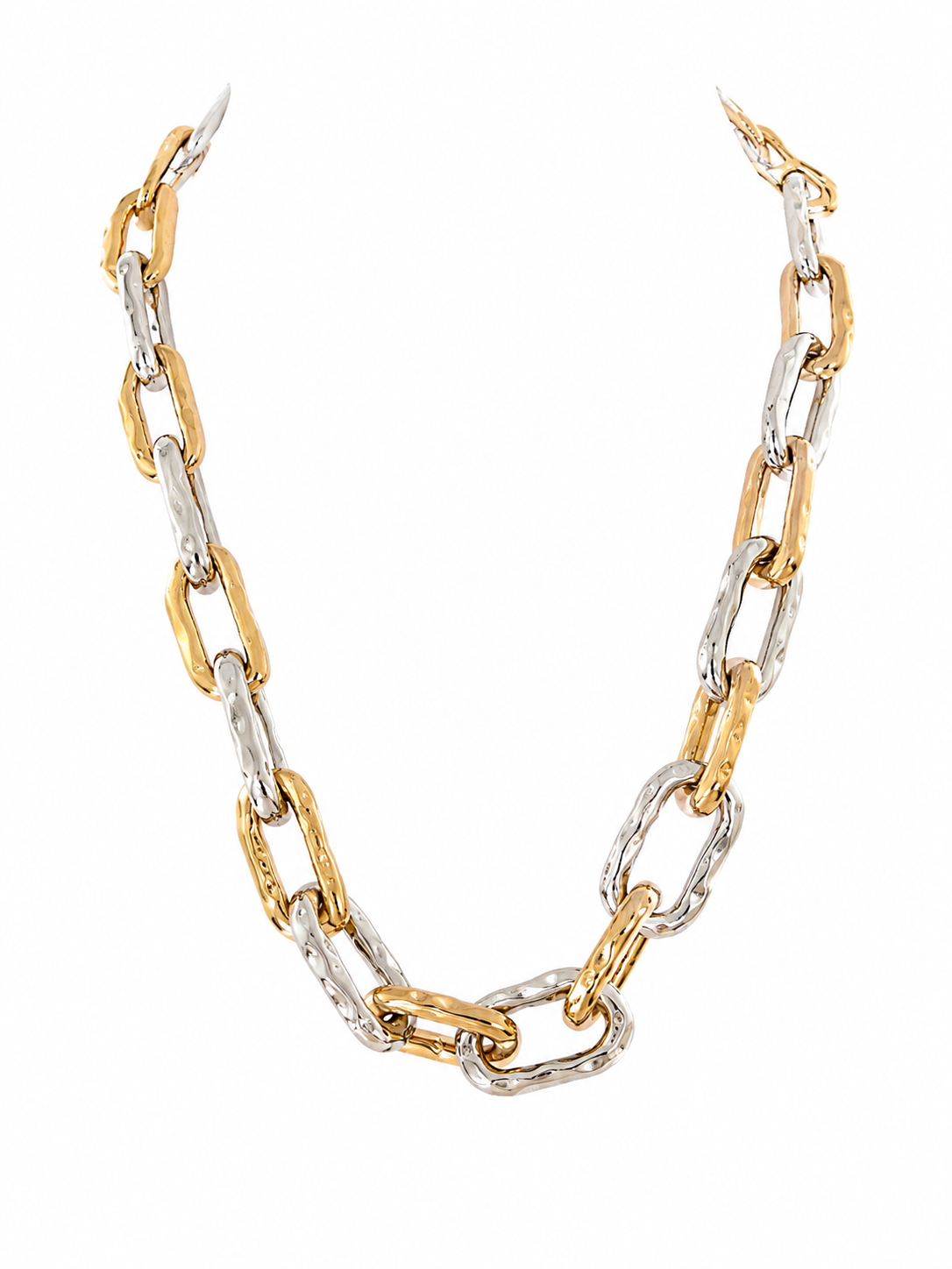 TWO-TONE CHUNKY CHAIN NECKLACE
