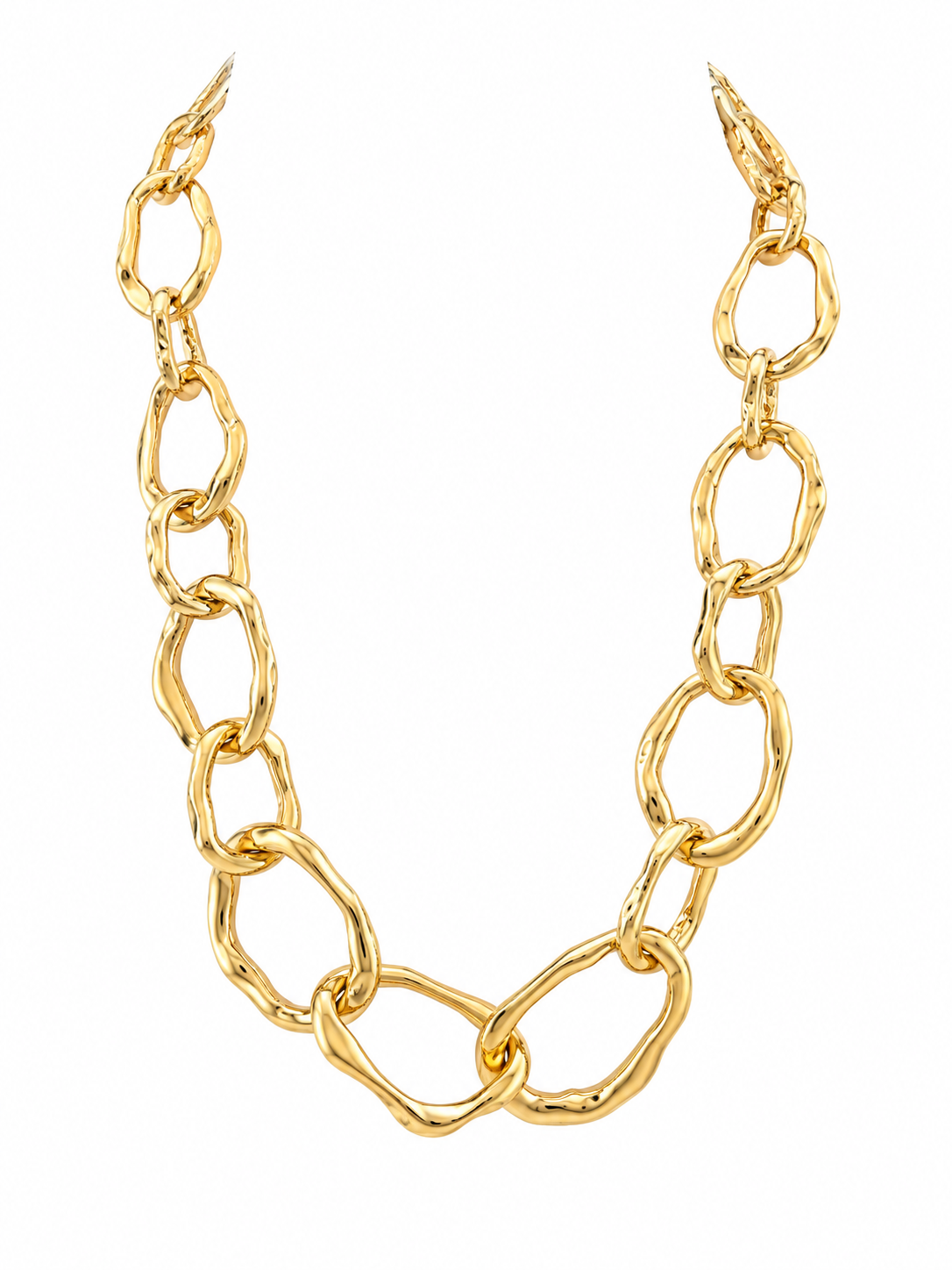HAMMERED OVAL LINK NECKLACE