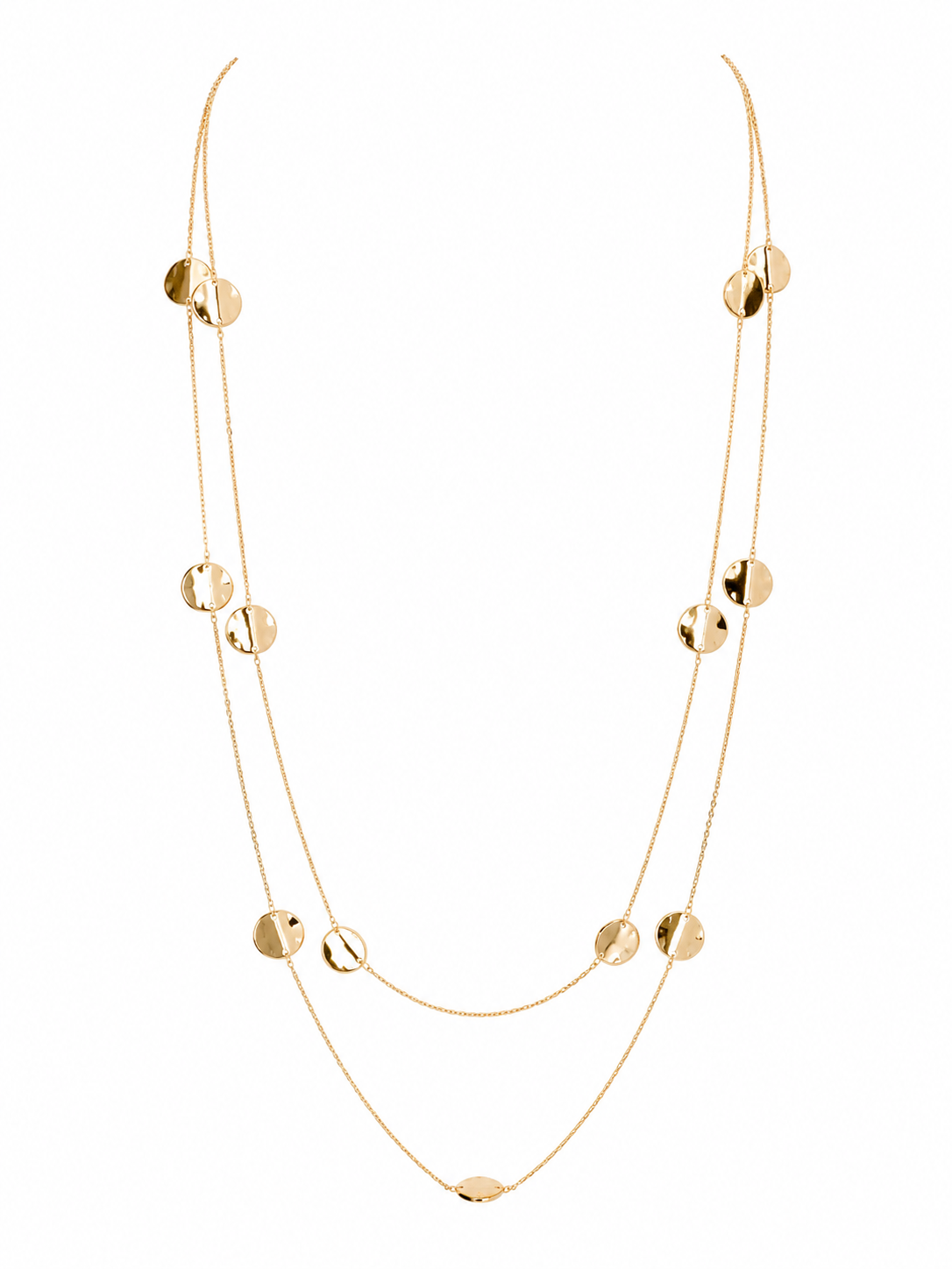 HAMMERED DISC LAYERED NECKLACE