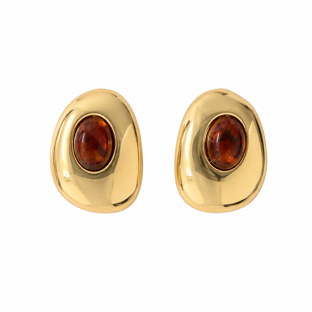 AMBER STONE STATEMENT EARRINGS