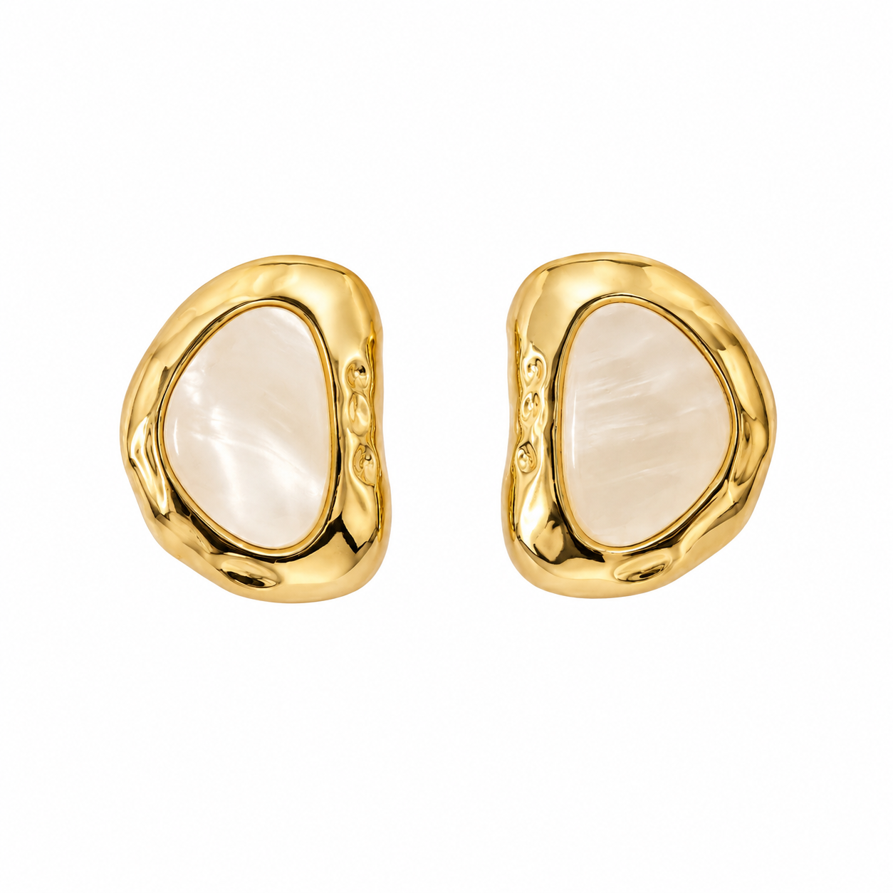 AMBER STONE SCULPTURAL EARRINGS