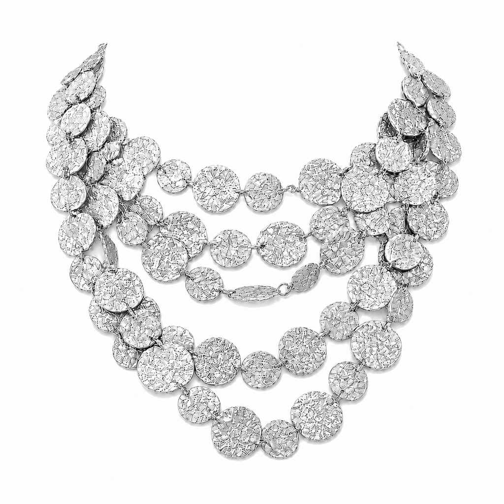 TWO-TONE COIN STATEMENT NECKLACE