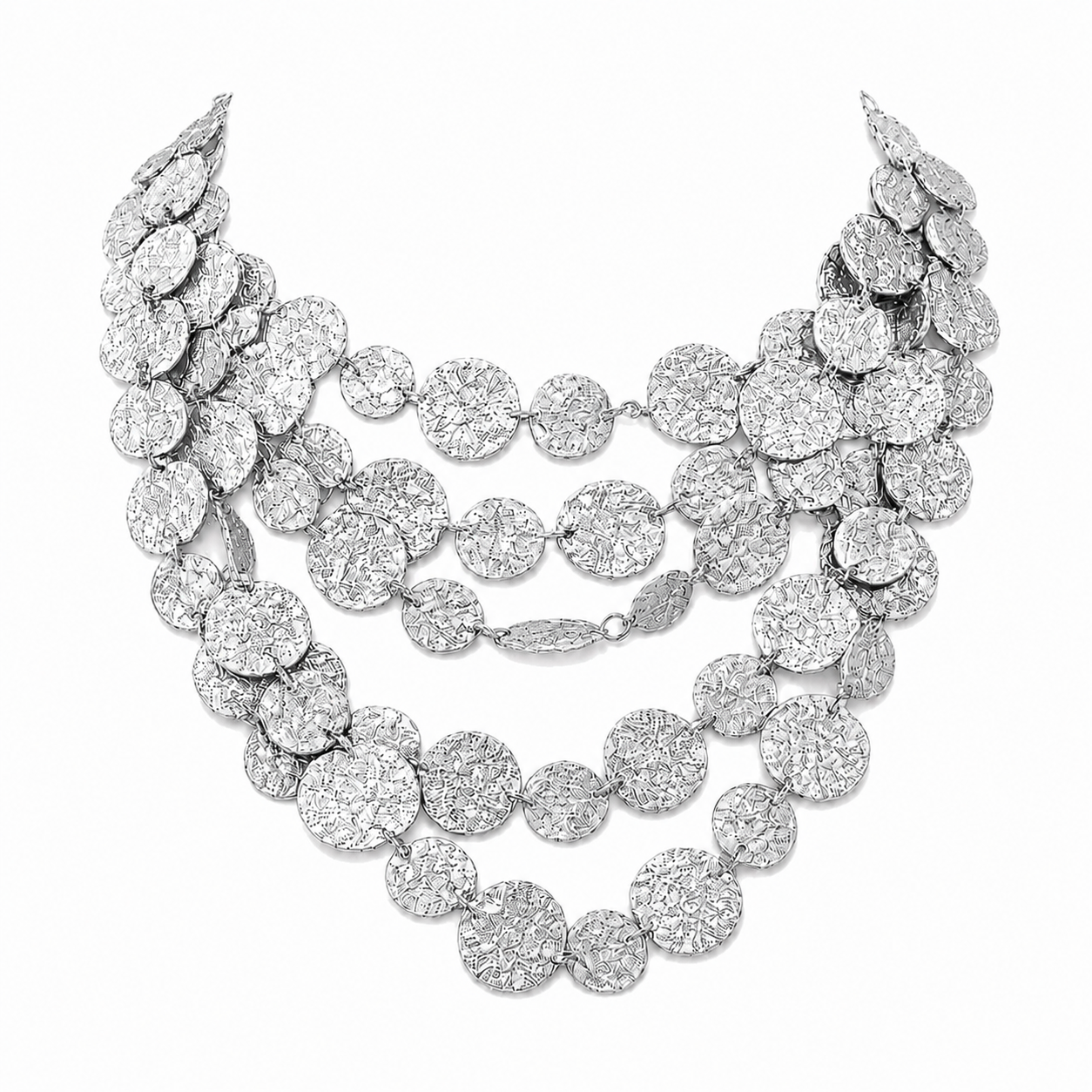 TWO-TONE COIN STATEMENT NECKLACE