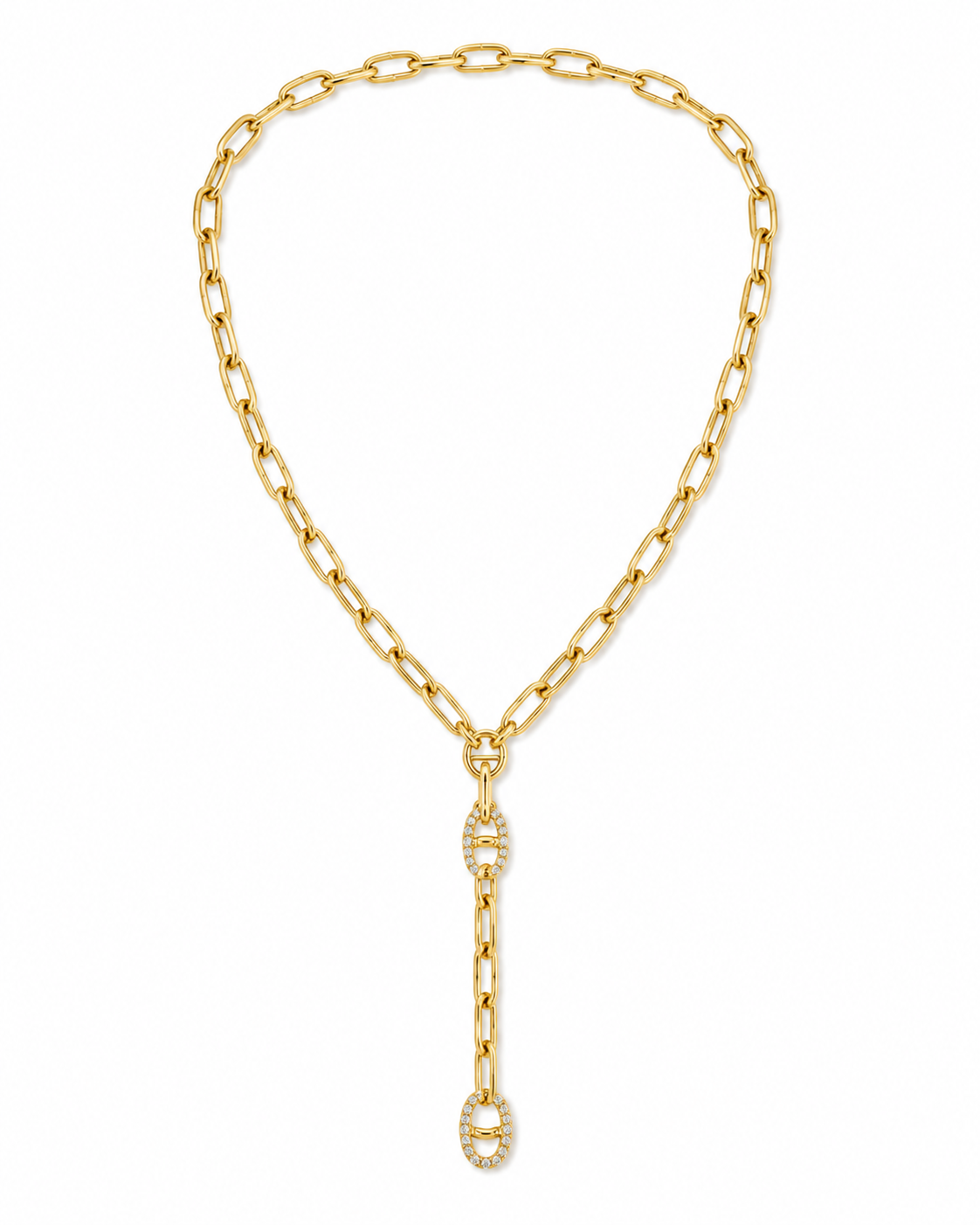 CRYSTAL LINK DROP NECKLACE