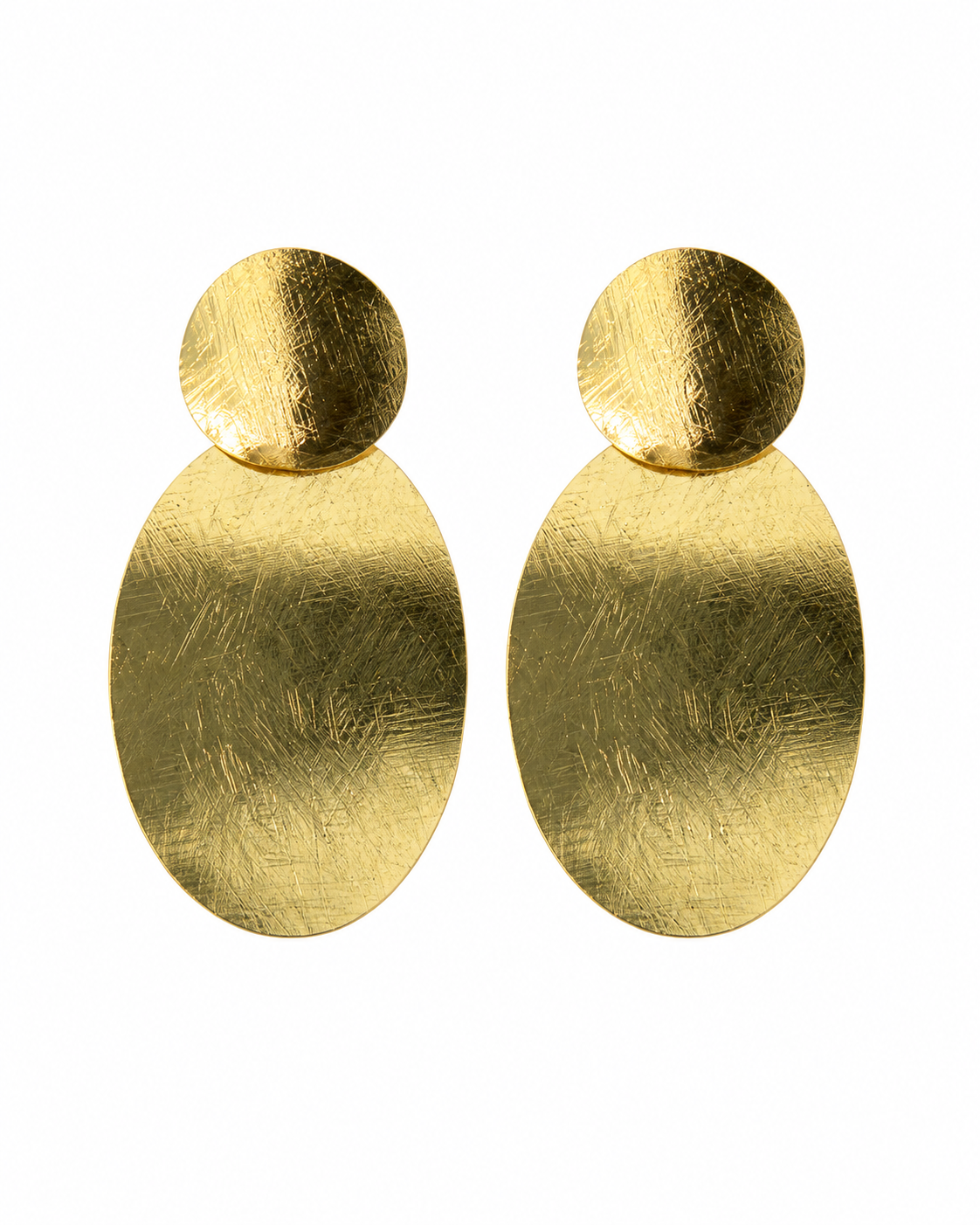 TEXTURED OVAL DROP EARRINGS