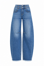 RISEN STRETCH BARREL JEANS