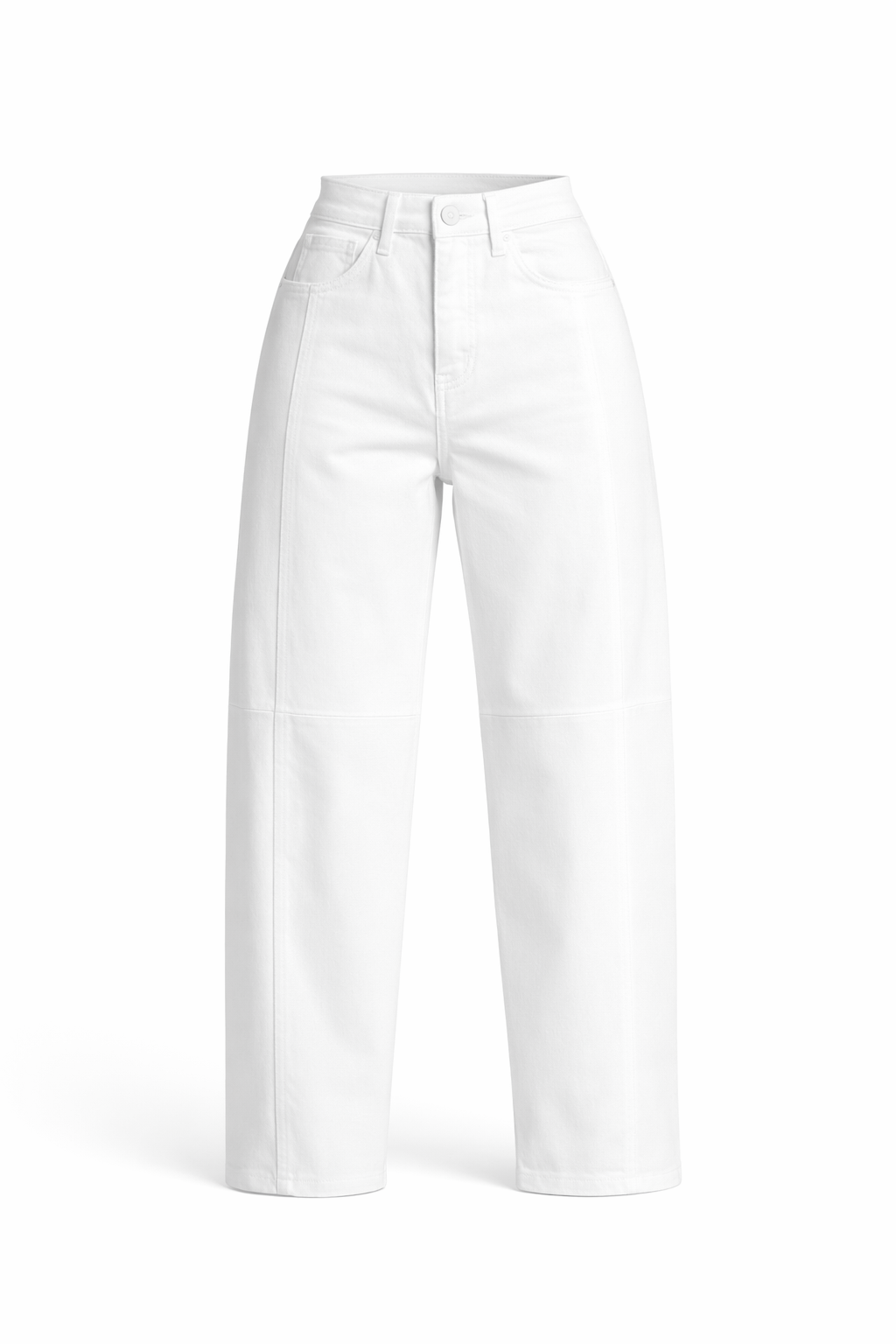HIGH-RISE WHITE BARREL JEANS