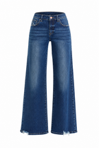 RISEN STRETCH WIDE LEG JEANS