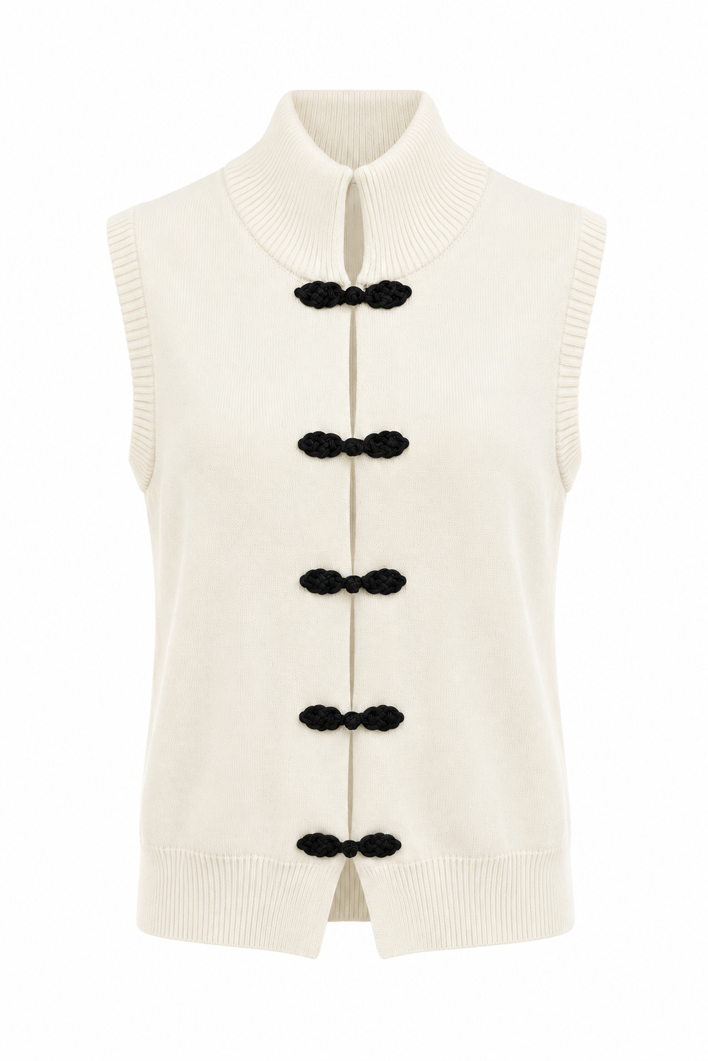 FROG CLOSURE KNIT VEST