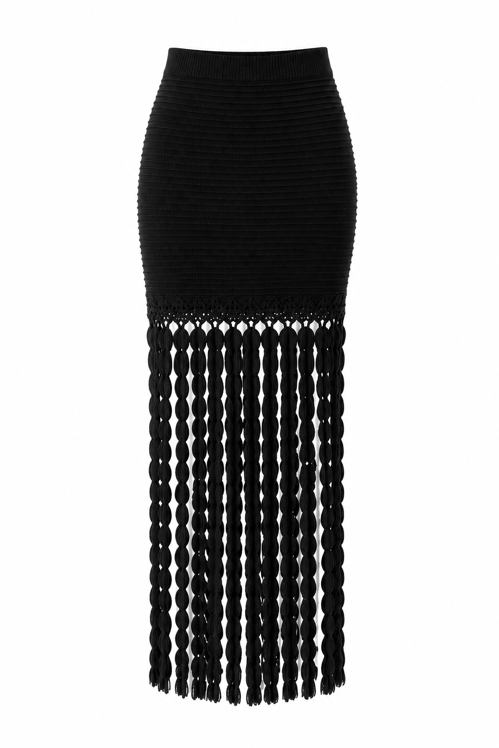 FRINGE CROCHET MAXI SKIRT