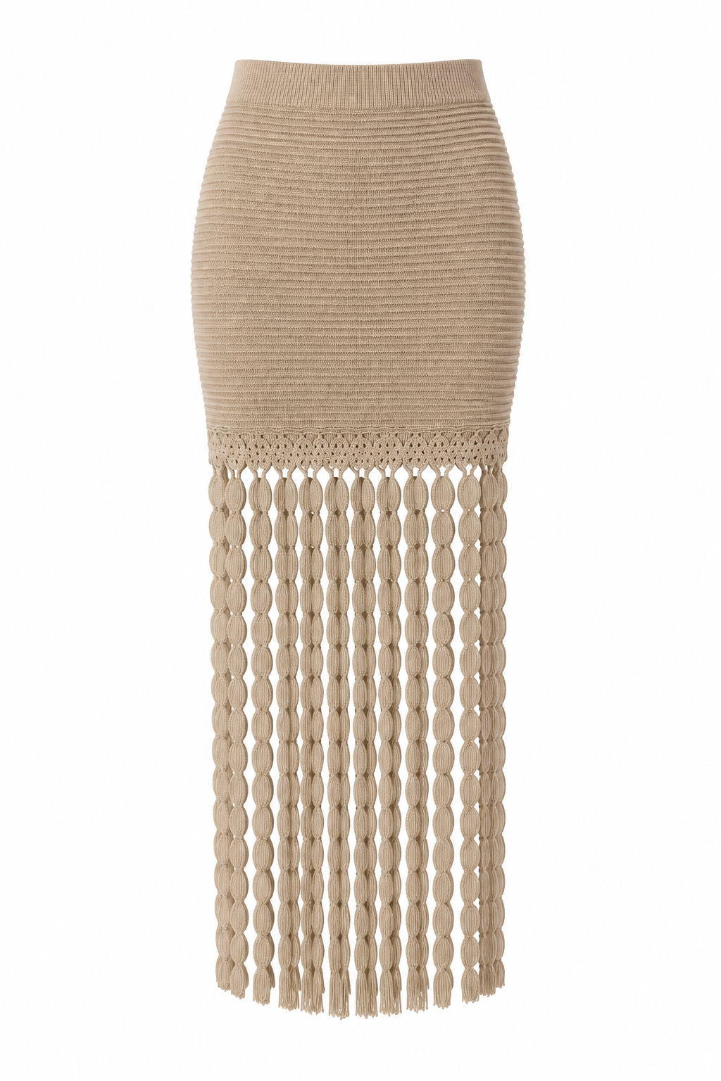 FRINGE CROCHET MAXI SKIRT