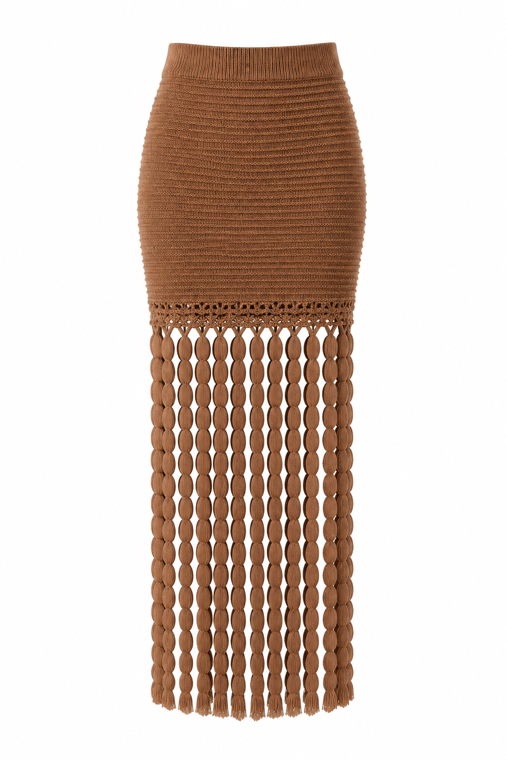 FRINGE CROCHET MAXI SKIRT