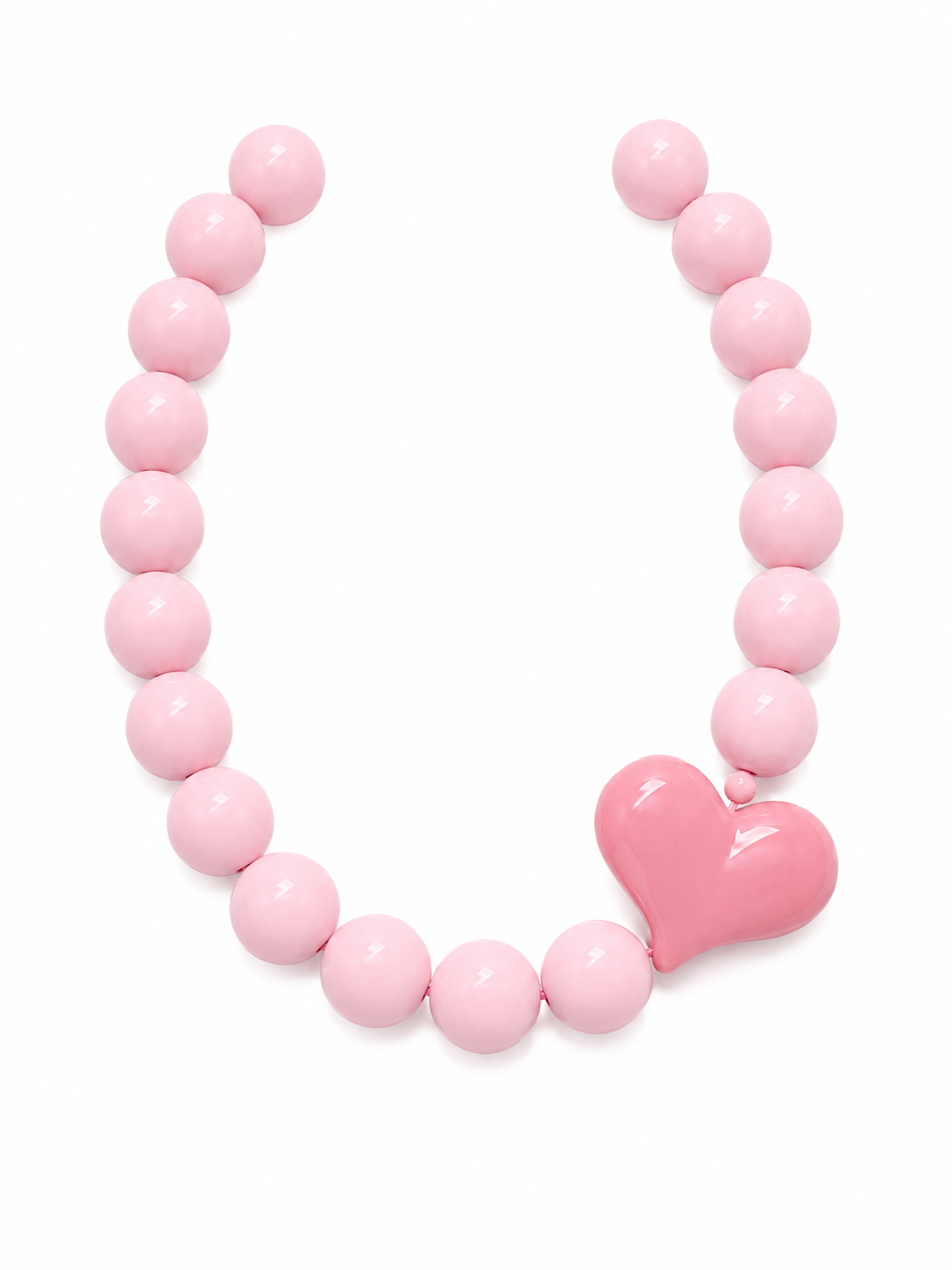 PINK HEART BEAD NECKLACE