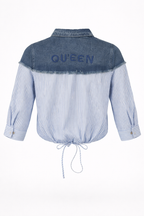 QUEEN DENIM STRIPE SHIRT