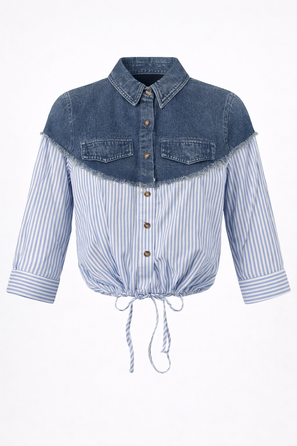 QUEEN DENIM STRIPE SHIRT