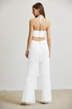 FRINGE HALTER JUMPSUIT