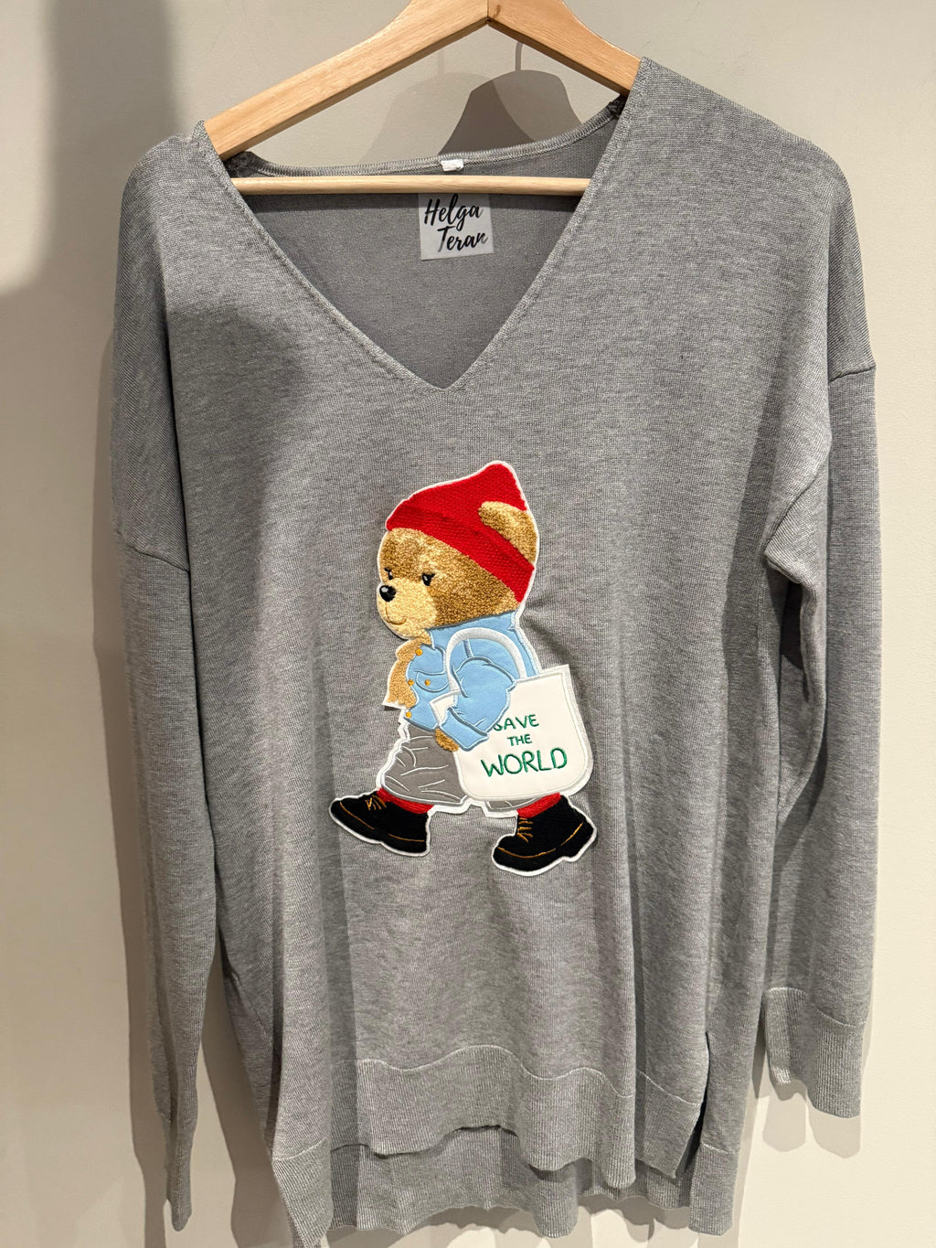FASHION TEDDY V NECK SWEATER