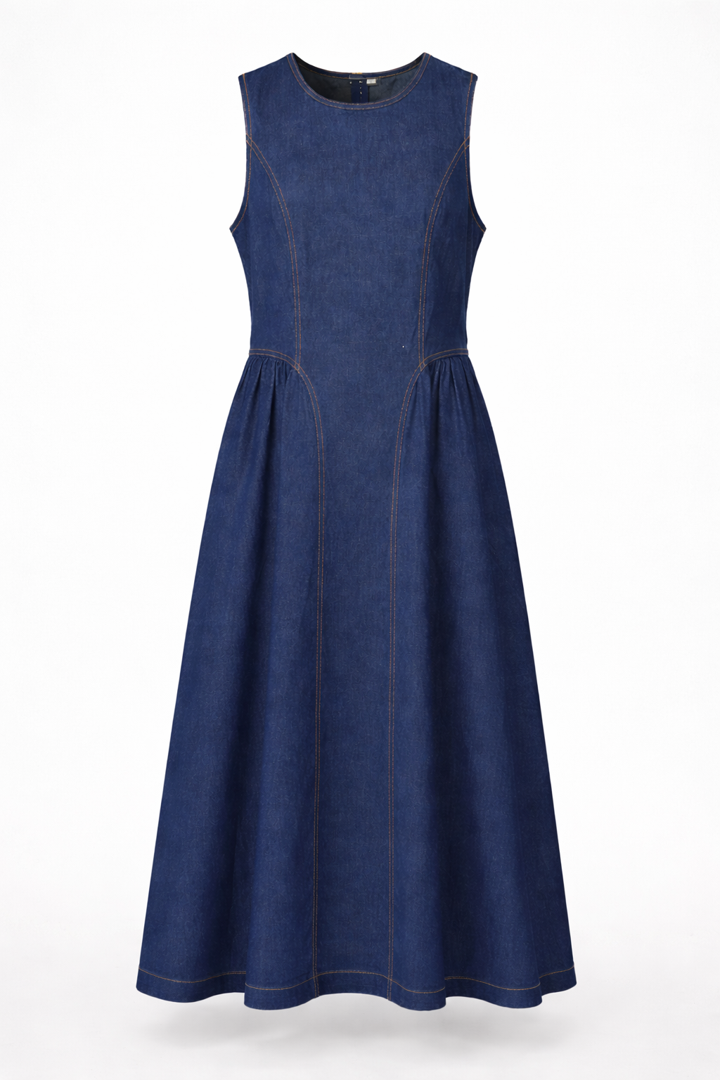 DENIM MIDI A-LINE DRESS