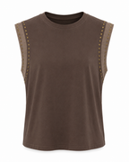GOLD STUD SLEEVELESS TOP