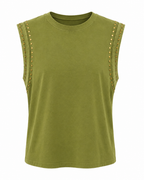 GOLD STUD SLEEVELESS TOP
