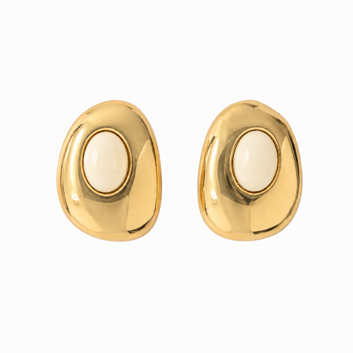AMBER STONE STATEMENT EARRINGS