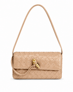 WOVEN CHOCOLATE SHOULDER BAG
